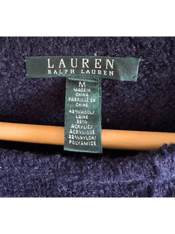 Lauren Ralph Lauren Wool Chevron Knit Tunic Sweater M - Image 4