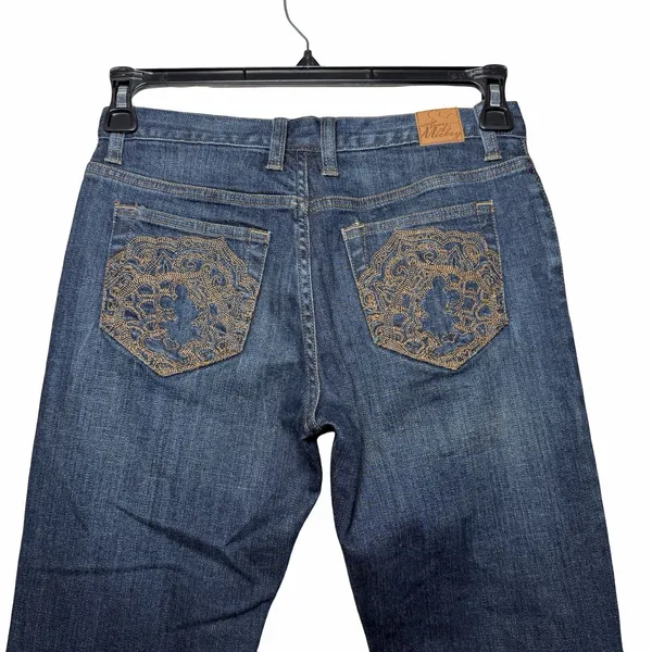 Disney World Resort Mickey Mouse Pocket Embroidered‎ Bootcut Jeans Size 2 Blue - Image 3
