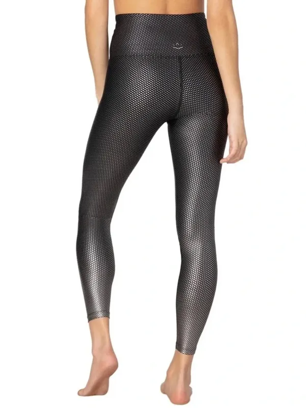 Beyond Yoga Spot On High Waisted Midi Leggings Size Medium Black Metallic Foil - Image 2