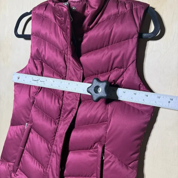 Eddie‎ Bauer Goose Down Puffer Vest Women's Small Pink 550 Fill Quilted Zip - Image 5