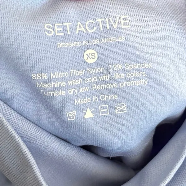 SET Active Blue Sculptflex Seamless Ribbed Leggings Size XS - Image 3