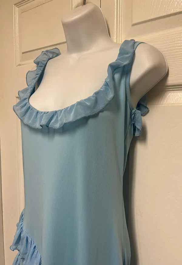 Unbranded Ruffled Maxi Dress Blue Size L - Image 10