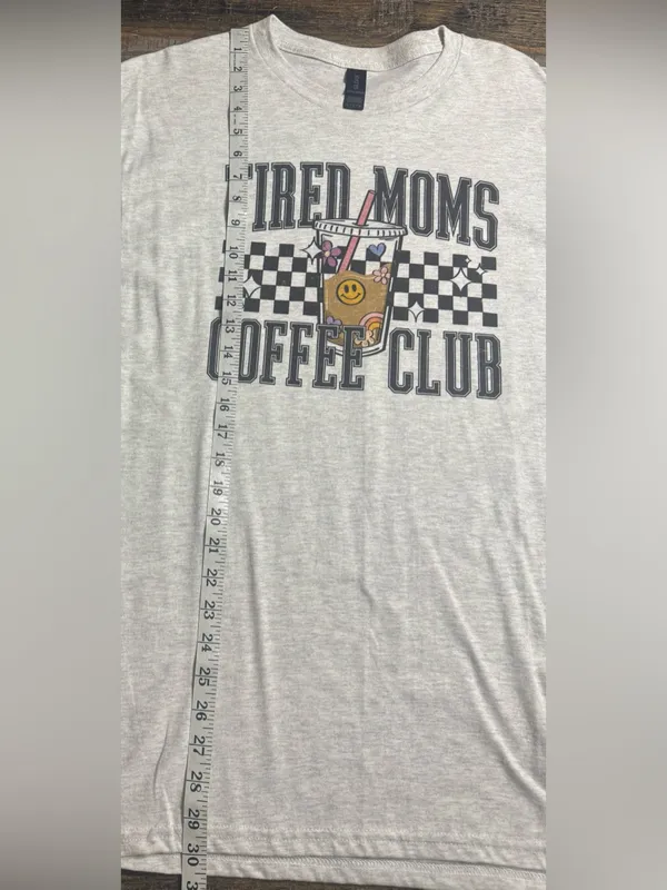 Gildan Light Heather Gray "Tired Moms Coffee Club" Graphic Tee - Image 7