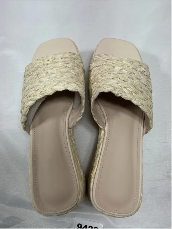 Womans New Platform Wedge Espadrille Sandals 10 Natural Woven - Image 5