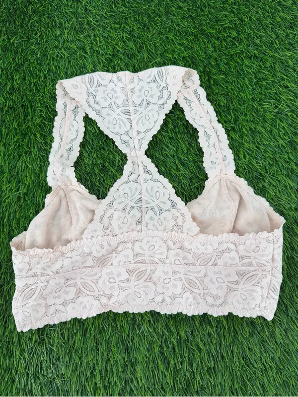 Intimately Free People Lace Galloon Racerback Bralette Bra Blush Light Pink - Image 6