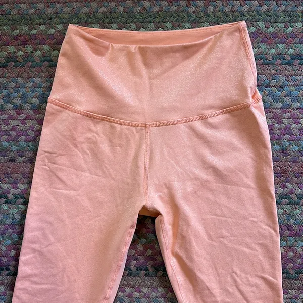 Nwot Beyond Yoga Orange Peach Sparkle Leggings - Image 2
