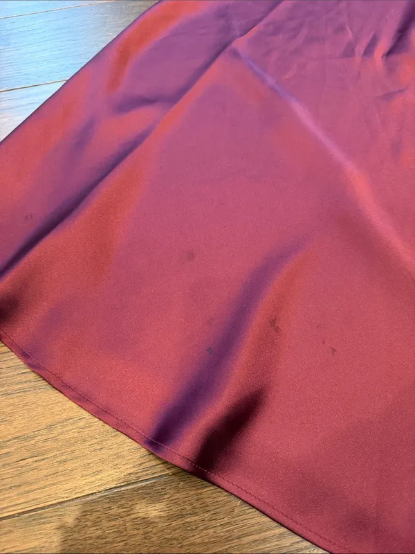 Zara Satin Midi Skirt in Wine Size Large - C30-123 - Image 6