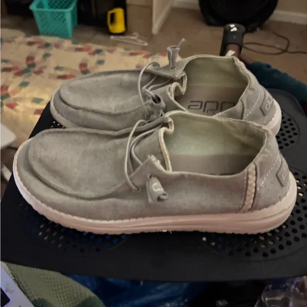 Hey Dude Wendy Slub Canvas Chambray Light Grey Women’s Size 6 - Image 8