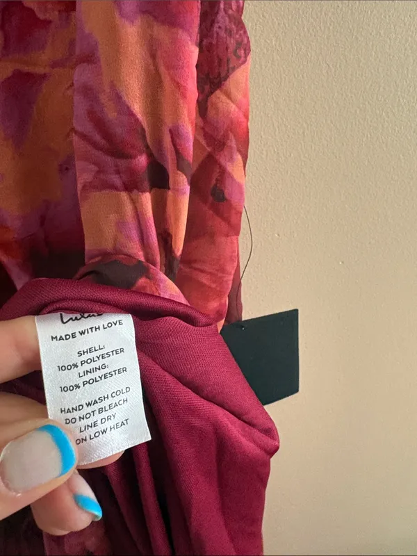 Lulus Beautiful Soul Burgundy Floral Print Twist-Front Maxi Dress Size Large - Image 10