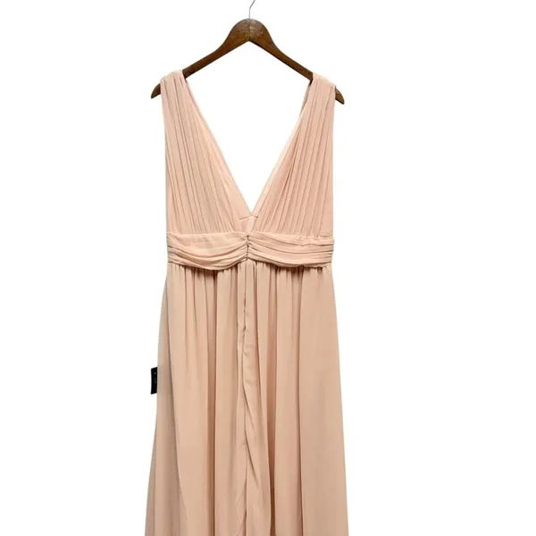 Lulus Heavenly Hues Blush Pink Chiffon Pleated Maxi Dress size X-Large NWT - Image 6