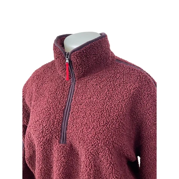 Old Navy Women's Red Faux Sherpa Fleece Half Zip Pullover Sweater Top Size XL - Image 2
