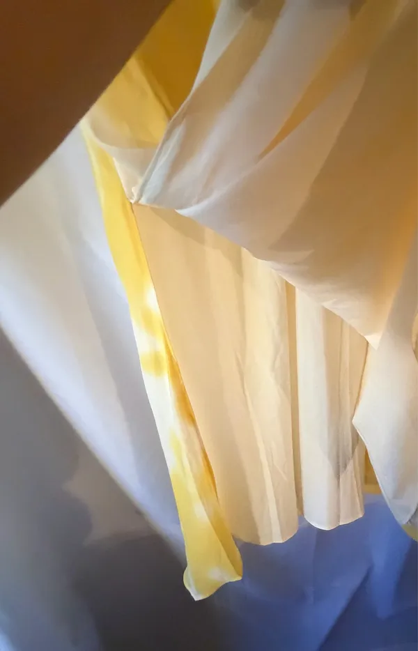 Calvin Klein Yellow Tie-Dye Slip Skirt - Image 4