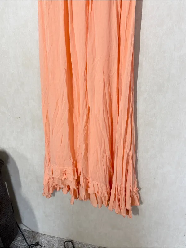 Free People One Women’s Adella Maxi Slip Dress Crochet Lace in Orange M - Image 6