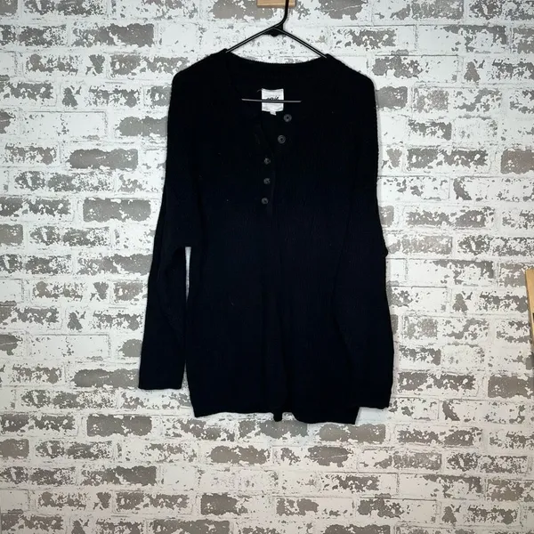 Aerie | women black knitted Henley sweater - Image 8