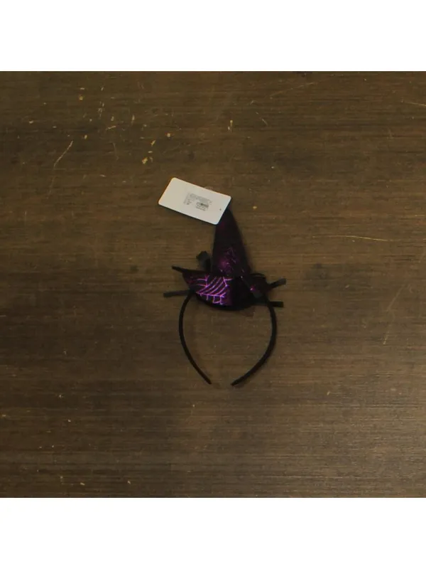 NWT Halloween Spider Web Witch Hat Headband 94634433 Purple Black - Image 3