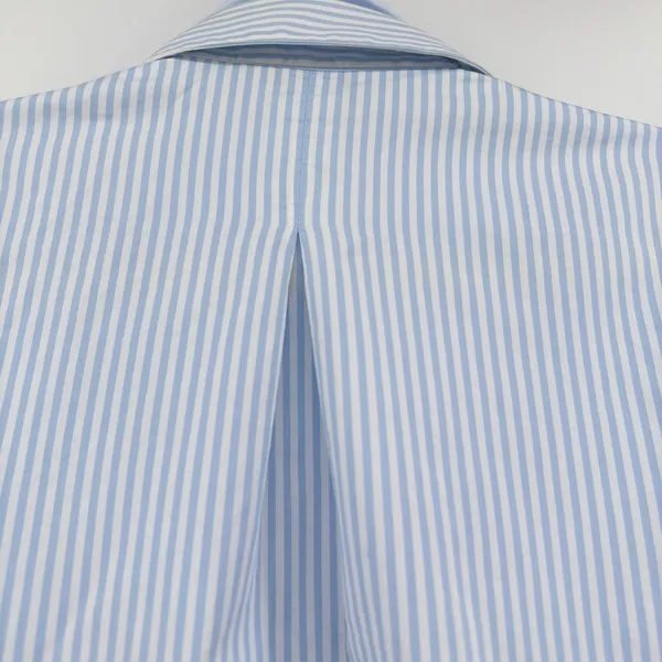 Club Monaco Blue White Striped Tunic Shirt Blouse Covered Placket Cuffed Small - Image 5