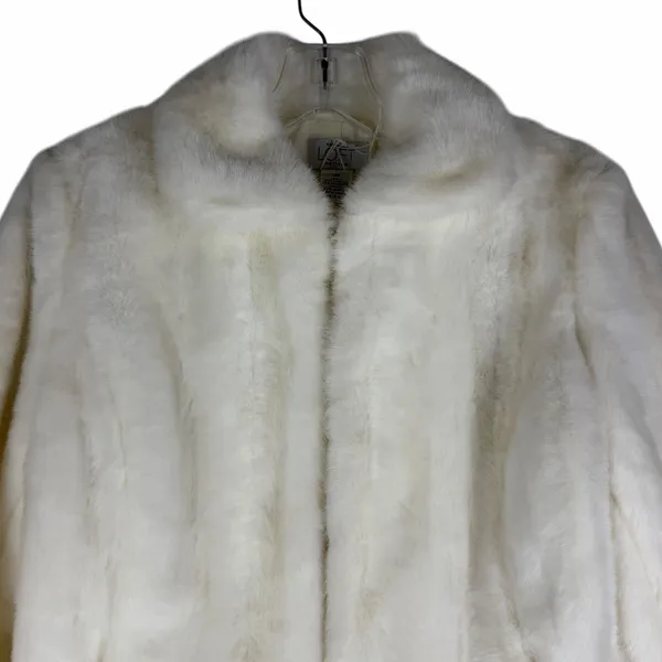 Ann Taylor LOFT Faux Fur Short Jacket White Size 4P - Image 5
