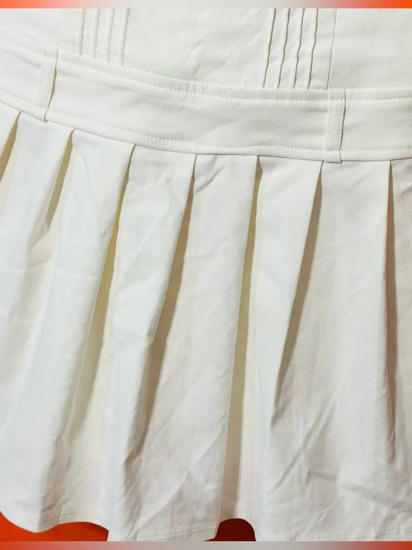 wild fable White Pleated Mini Dress with Adjustable Straps - Image 5