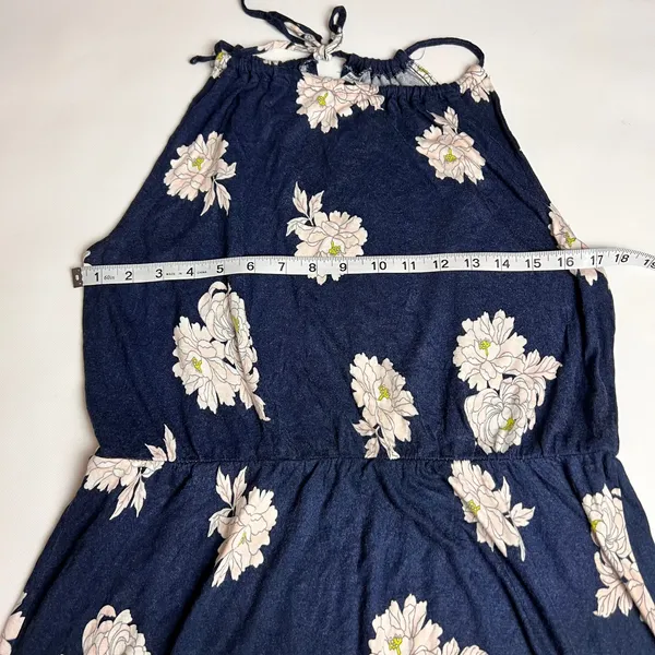 Old Navy Womens Floral Print Elastic Waist Dress Sz L - Image 7