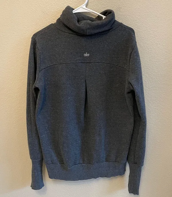 Mock Neck Grey Sweater Size M - Image 2