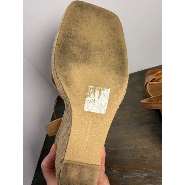 Dolce Vita Maze Espadrille Wedge Sandals Tan‎ Luggage Leather Size 9 Boho - Image 10