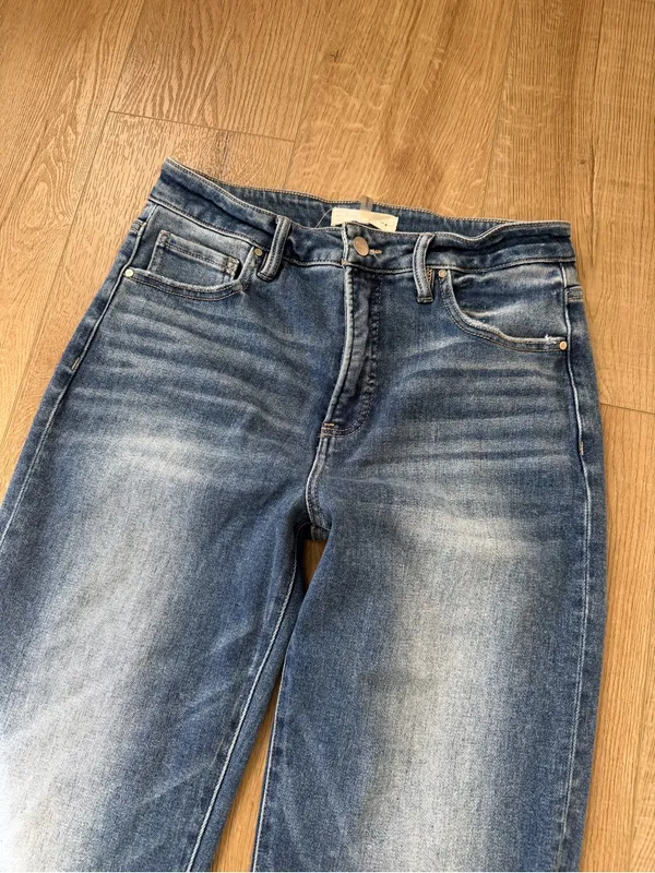 Risen Jeans Size 11 Straight Leg Blue Denim Distressed Wash - Image 3