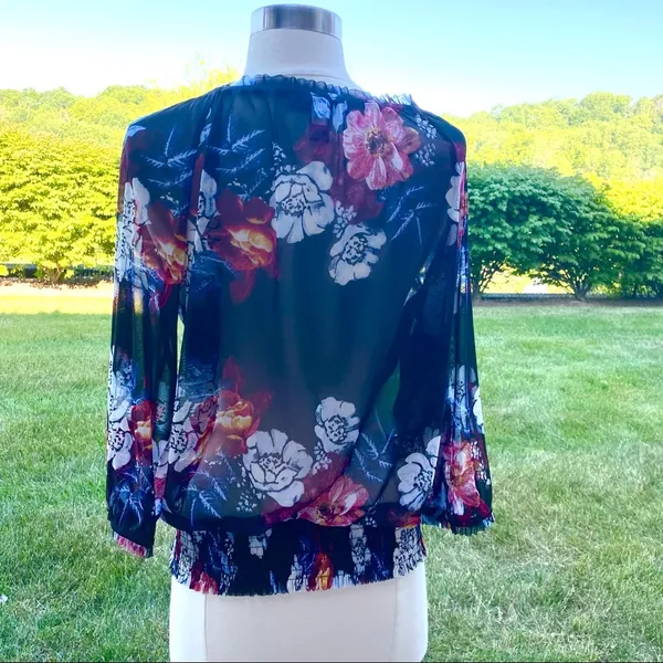 INC Semi Sheer Floral Top - Image 7