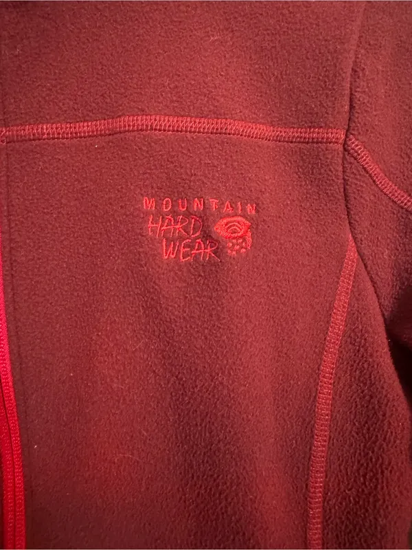 Mountain Hardwear Women’s Small Burgundy Full Zip Fleece Jacket Outdoor - Image 4