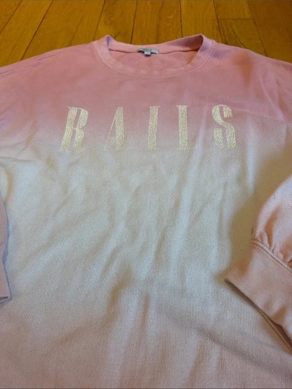 RAILS REEVES Pink Peach Dip Dye Pullover Sweatshirt Medium - C51-048 - Image 4