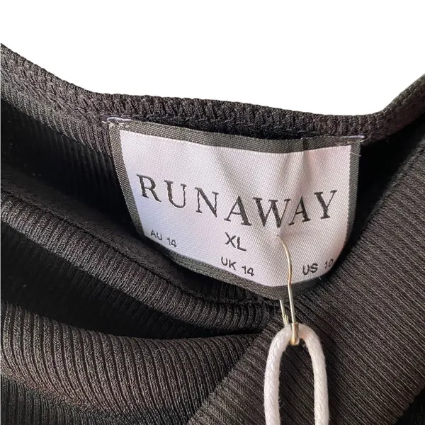 Runaway New 90s inspired black ribbed twist front Crop Top Minimalist basic - Image 9