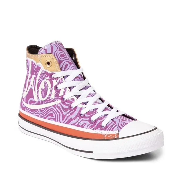 NEW Wonka x‎ Converse Chuck Taylor High Swirl Pixel Purple Novelty M6.5 W8.5 - Image 4