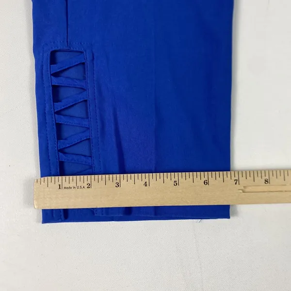 Anthony's Resort Wear Pants Womens 6 Blue Capri Lattice Hem Pull‎ On Stretch - Image 3