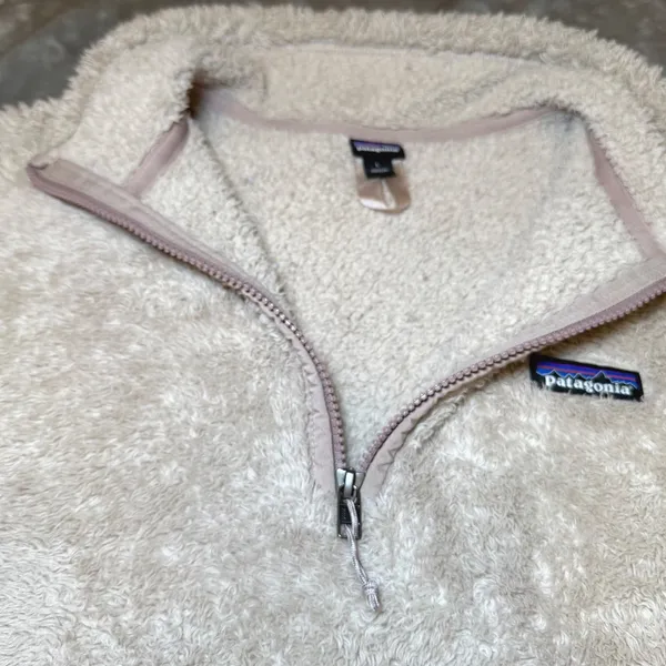 Patagonia Womens Size Large Los Gatos 1/4 Zip Fleece Pullover Ivory Sherpa - Image 7