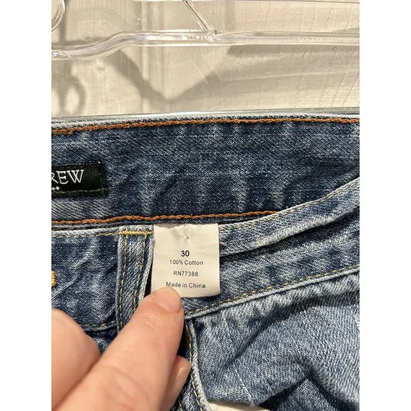 J.Crew Matchstick Jeans Womens 30 Blue Distressed Straight Leg Cotton RN77388 - Image 5