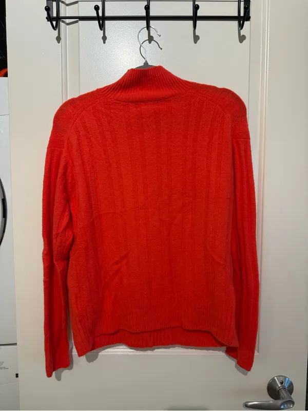 J.Crew Crew Red Orange Merino Wool Alpaca Turtleneck Sweater Size Small - Image 5