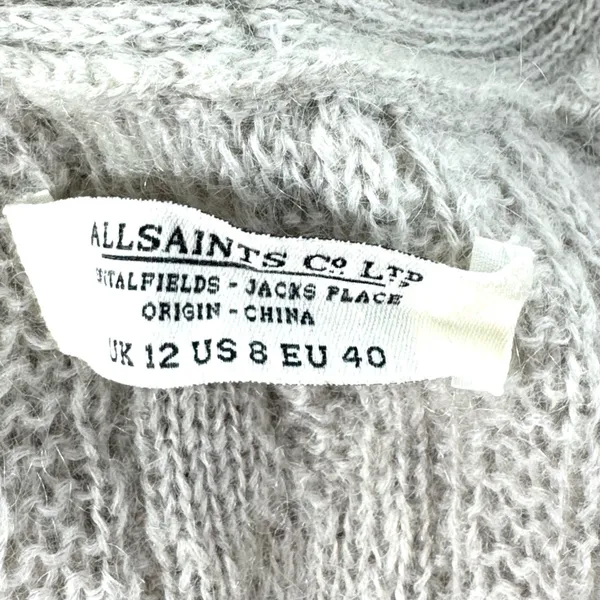 All Saints Galaxy Flex Mohair Wool Blend‎ Cardigan Open-Front Oatmeal Size 8 - Image 7