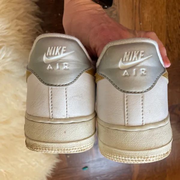 Nike WMNS Air Force 1 Low White Gold Silver style DD8959-106 - Image 9