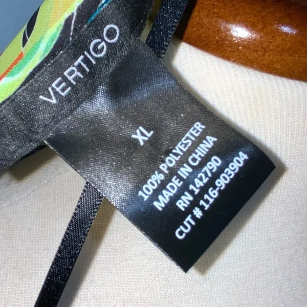 Vertigo Semi-Sheer Vibrant Floral Top Or Swim Cover XL - Image 11