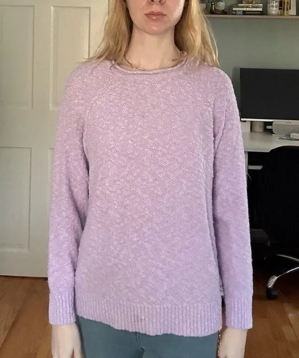 ll bean purple knit crew neck sweater - Image 2