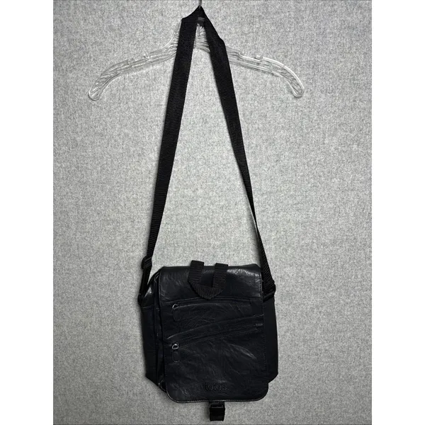 Vintage Totes‎ Shoulder Bag Purse Black 90s Pockets Zip Adjustable Travel 90s - Image 2