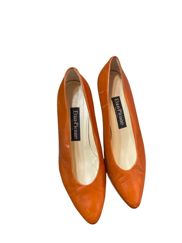 Evan Picone wms orange slip on kitten heels 2" formal shoes SKU 10-411 - Image 10
