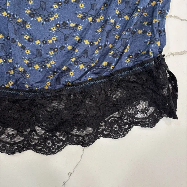 Intimately Free People Tube Top Womens Size Large Black Blue Lace Strapless Goth - Image 2