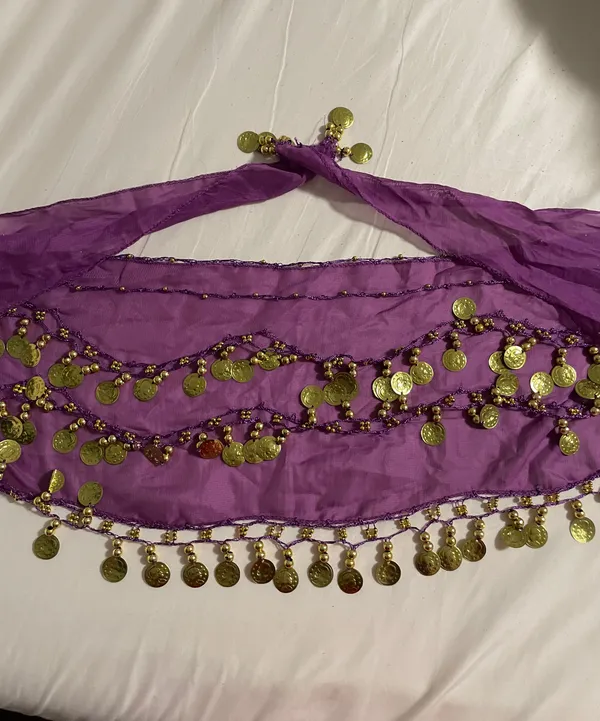 Purple Belly Dance Hip Scarf - Image 5