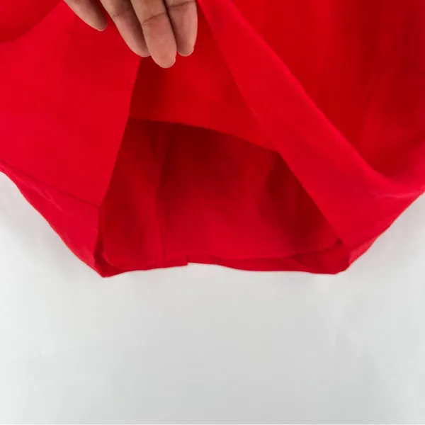 Abercrombie & Fitch Red‎ Linen Blend Off The Shoulder Sweetheart Midi Dress 6 - Image 7