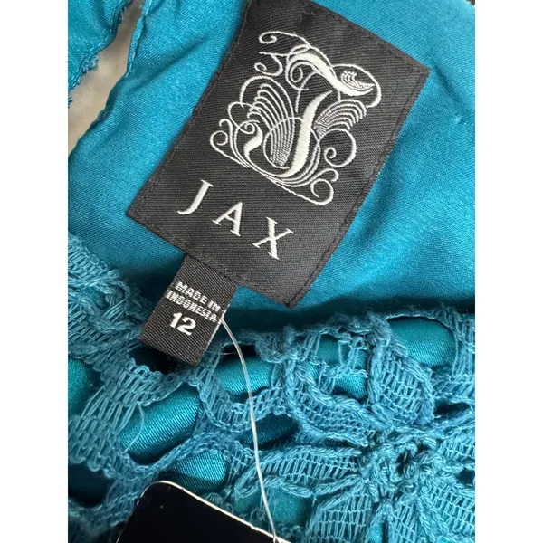 JAX Turquoise Floral Lace Overlay Shift Dress NWT Size 12 Y2K‎ - Image 4