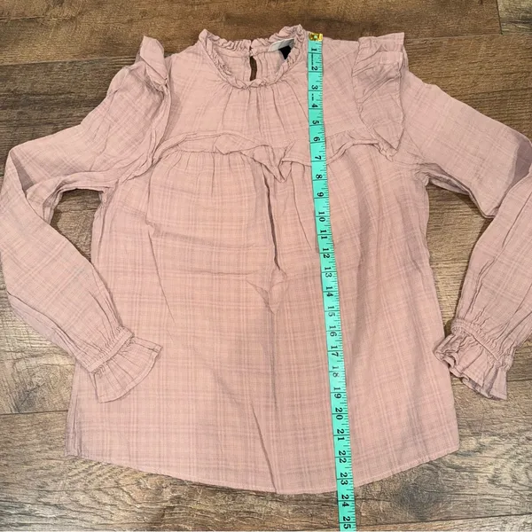 Universal Threads Dusty Rose Long Sleeve Peasant Ruffle Top - Image 7