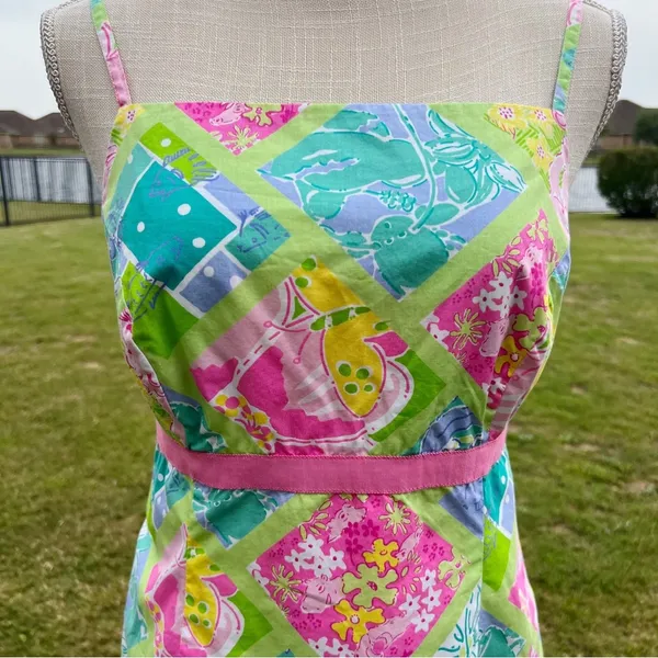 Vintage Lilly Pulitzer Spaghetti Strap Multicolor Dress - Image 2