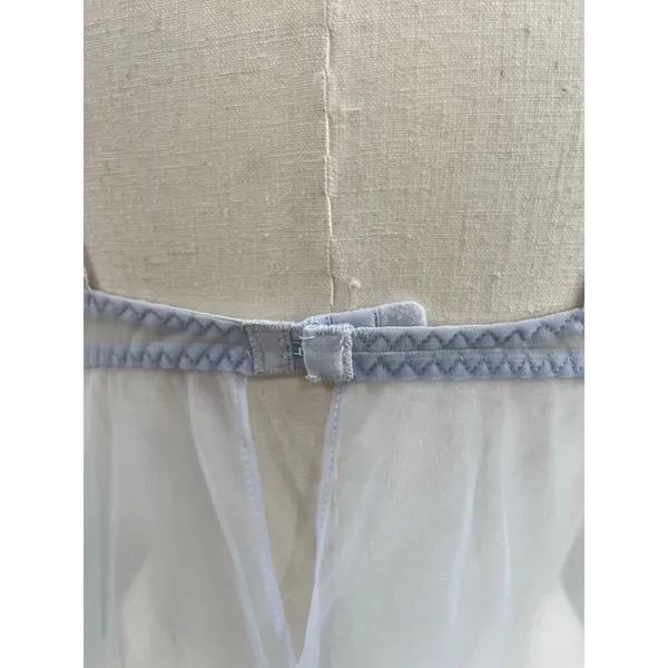 Source Unknown Y2K Fairycore Blue Sheer Babydoll Lingerie Dress Embroidered Mesh Y2K‎ M - Image 7