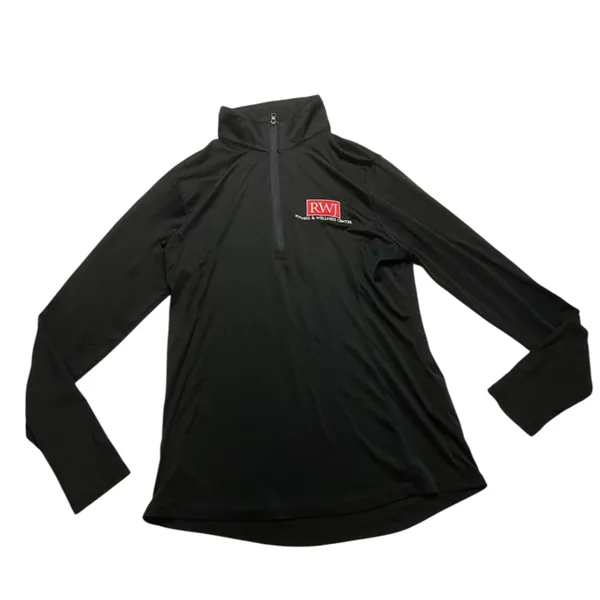 Gorpcore Collegiate Style Rutgers RWJ Fitness Blk Quarter Zip Athleisure Shacket - Image 3