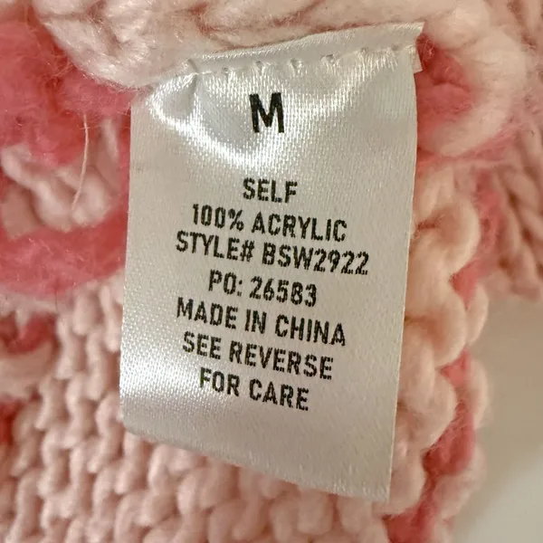 BaeVely Heart Knit Sweater Pink Size M - Image 8